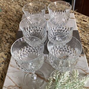 Set the of 6 vintage Schott Zweisel Crystal Desiree wine glasses.